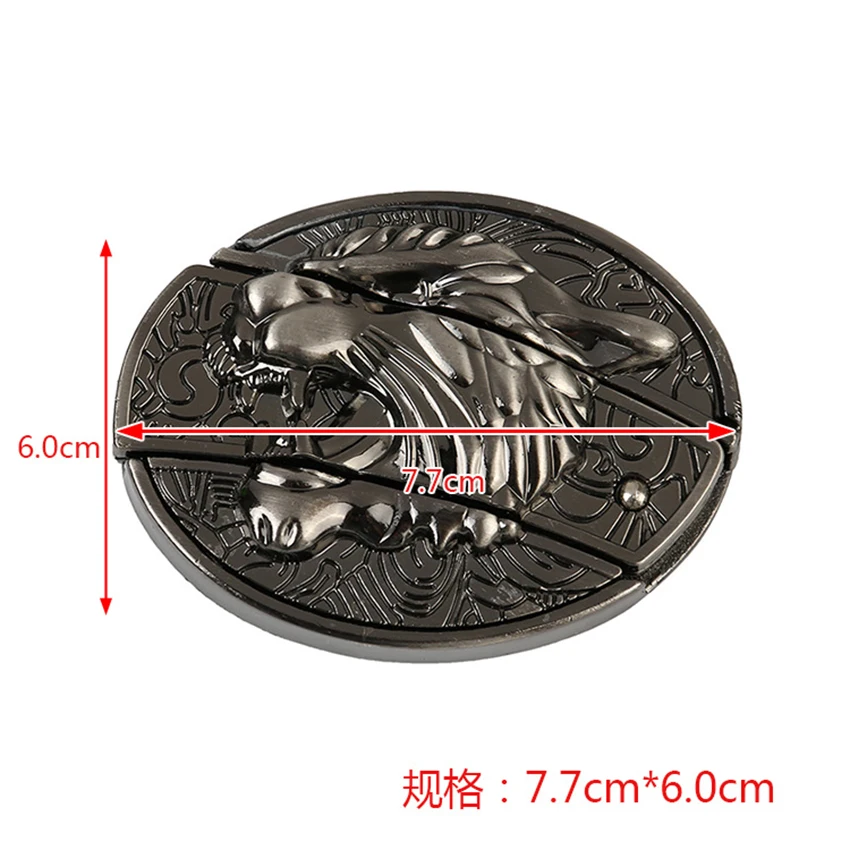 Fashion Classic Western Tiger Head Pattern Decor Men Belts Knife Buckle