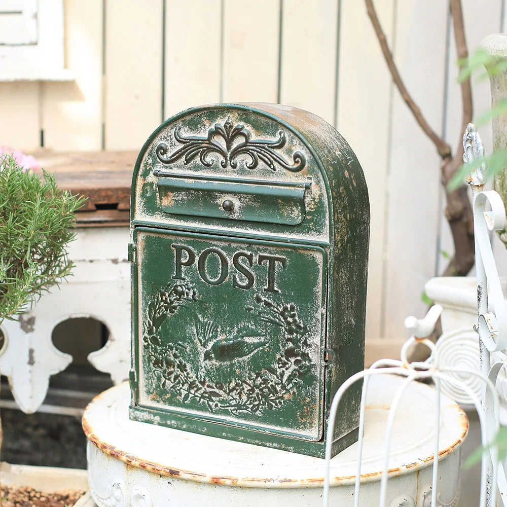 Outside Mailboxes Wall Mounted Post Box Mailboxes Letter Box Metal Farmhouse Post Decoration Crafts Mailbox Post Vintage