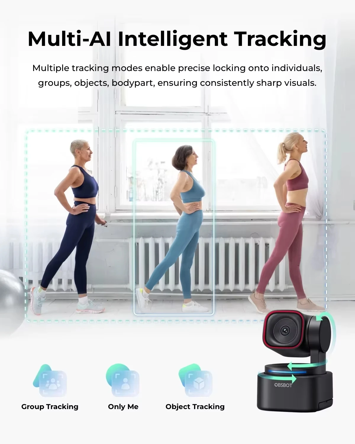 OBSBOT Tiny 3 Lite 4K PTZ Webcam with 4x Zoom