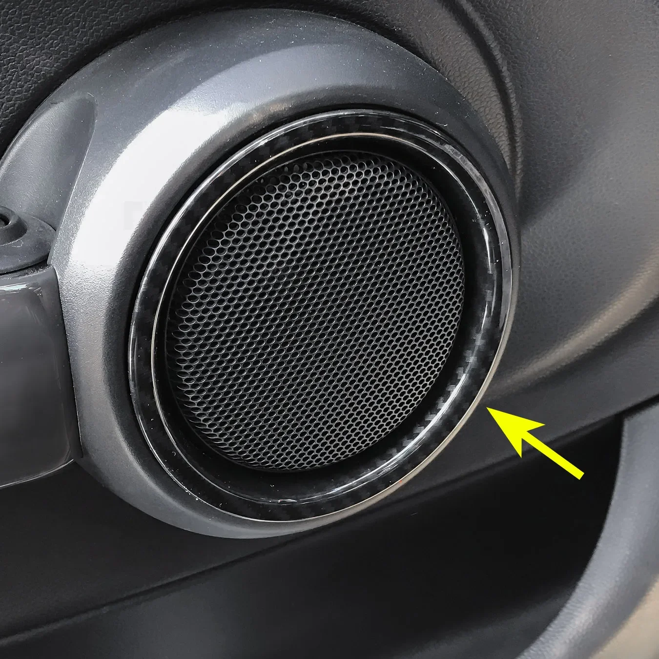 2x Speaker Ring For Mini Cooper F56 F57 Hatch/Cabrio Carbon Fiber Interior Door Loudspeaker Cover Surrounds Accessories