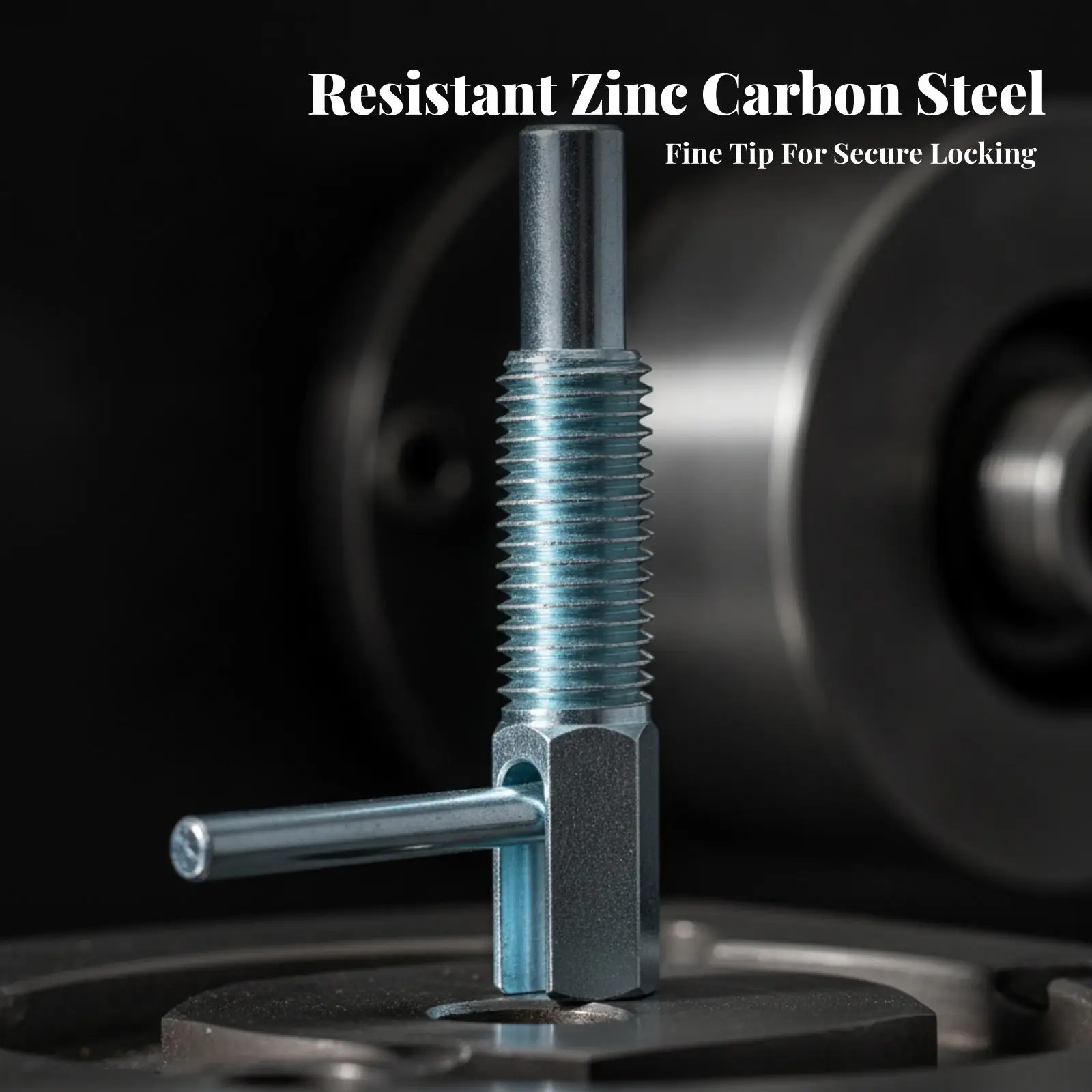Indexing Plunger with Pull Handle | Galvanized Carbon Steel, Cylindrical Threaded Body, for Machinery