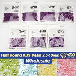 VDD Bulk Wholesale 2.5-10mm Multicolor ABS Imitation Pearls Half Round Plastic Flat Back Beads For DIY Craft Nail Art Decoration