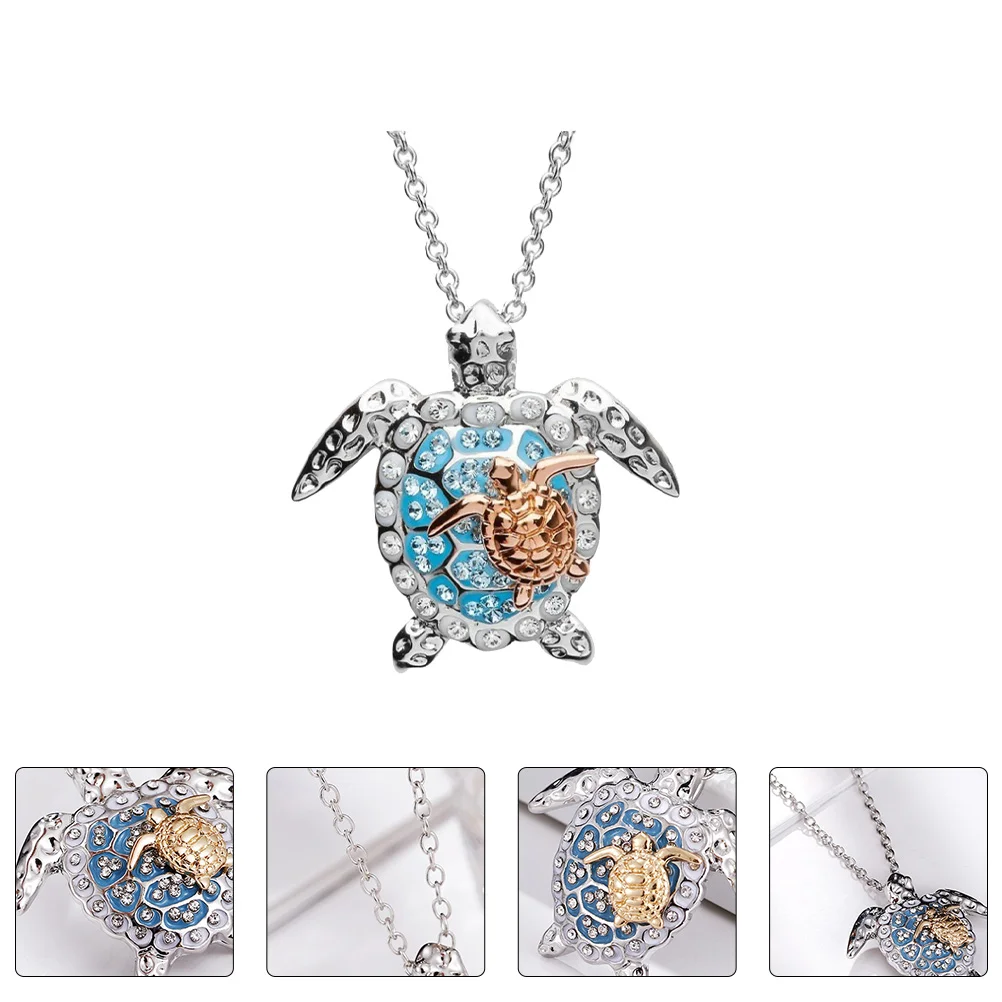 

Two-Tone Turtle Necklace Chain Gift Decoration Animal Jewelry Creative Necklaces Key Exquisite Delicate Pendant