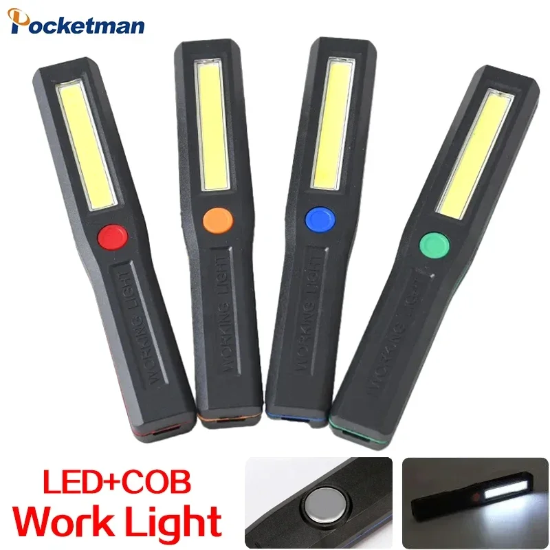 Super Bright COB LED Work Light Camping Lamp Aurto Repair Lights Portable Flashlight Emegency Lights Torch Lantern AAA