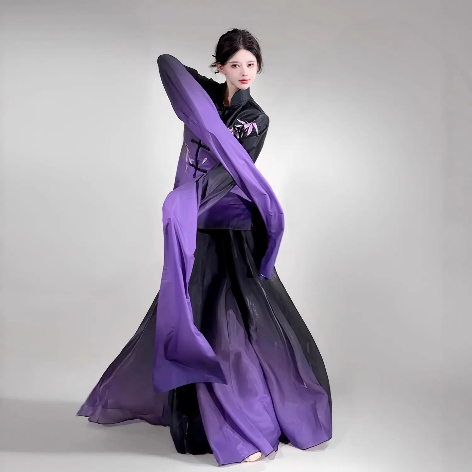 Classical Flowing women's  Dress Performance Tang Ancient Chinese National Style Dance New Thin high-waisted Full Set Hanfu