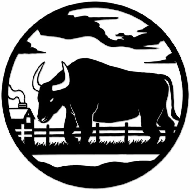 

Farm Metal Wall Art Bison Buffalo Scenic Art Wall Sculpture Farm Animal Cattle Home Living Room Interior Decoration Metal Art