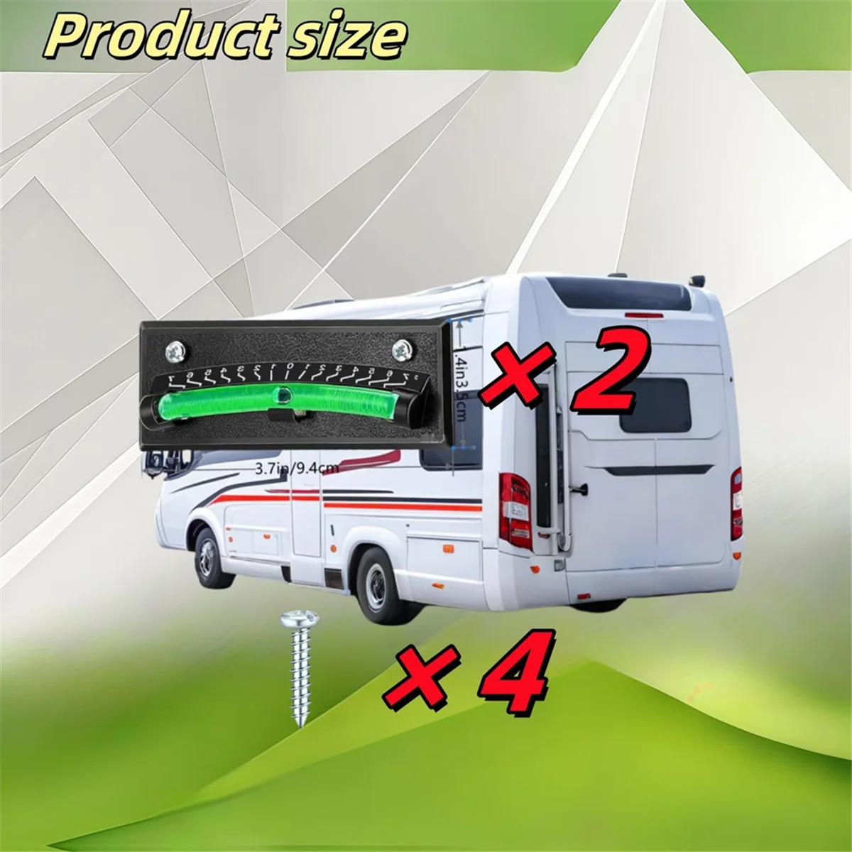 AA98 RV Level Bubble Graduated Scale Stick on Leveling System,High Visibility Bubble for ,Trailer,Caravan & RV 2 Pack