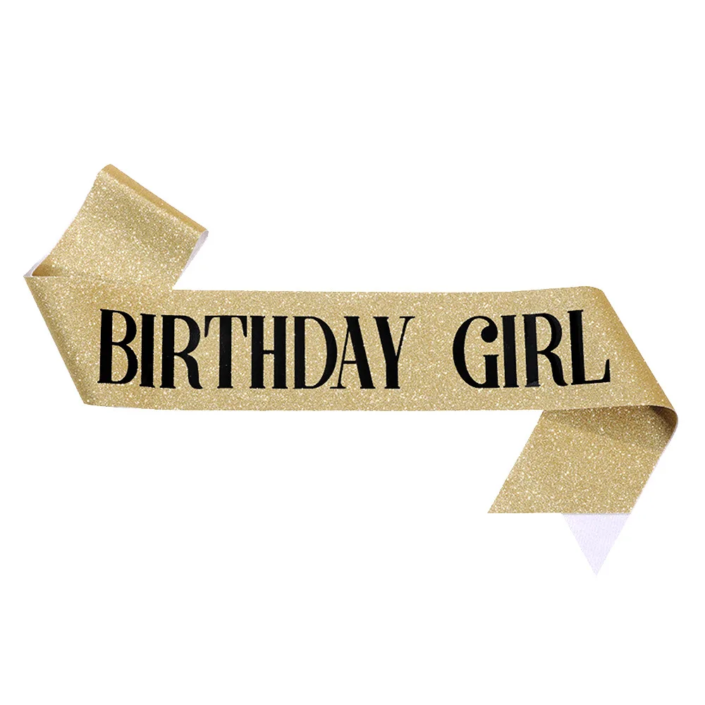 Geburtstagsschärpe für Mädchen und Frauen, 16., 18., 20., 21., 30. Alles Gute zum Geburtstag, Party-Dekorationszubehör, glitzernde Satin-Geburtstagsschärpe – Detail 6