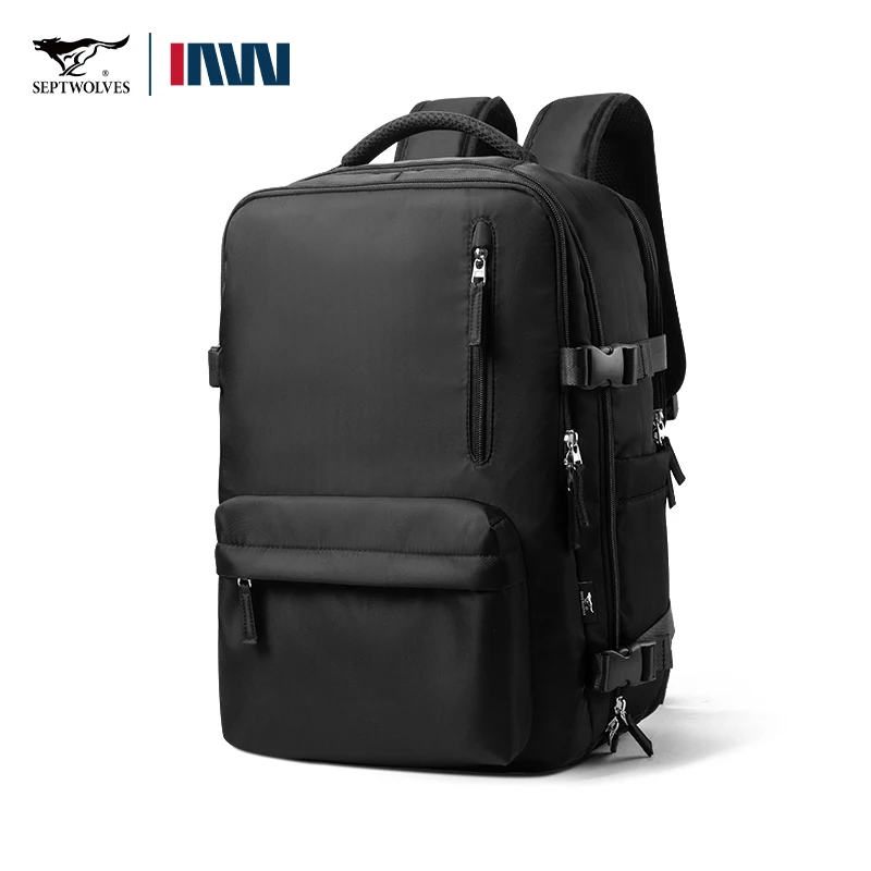 

Septwolves Large 17Inch PC Backpack Oxford Business Men Backpack Multi-layer Design Short Trip Travel Bag With Shoes Compartment