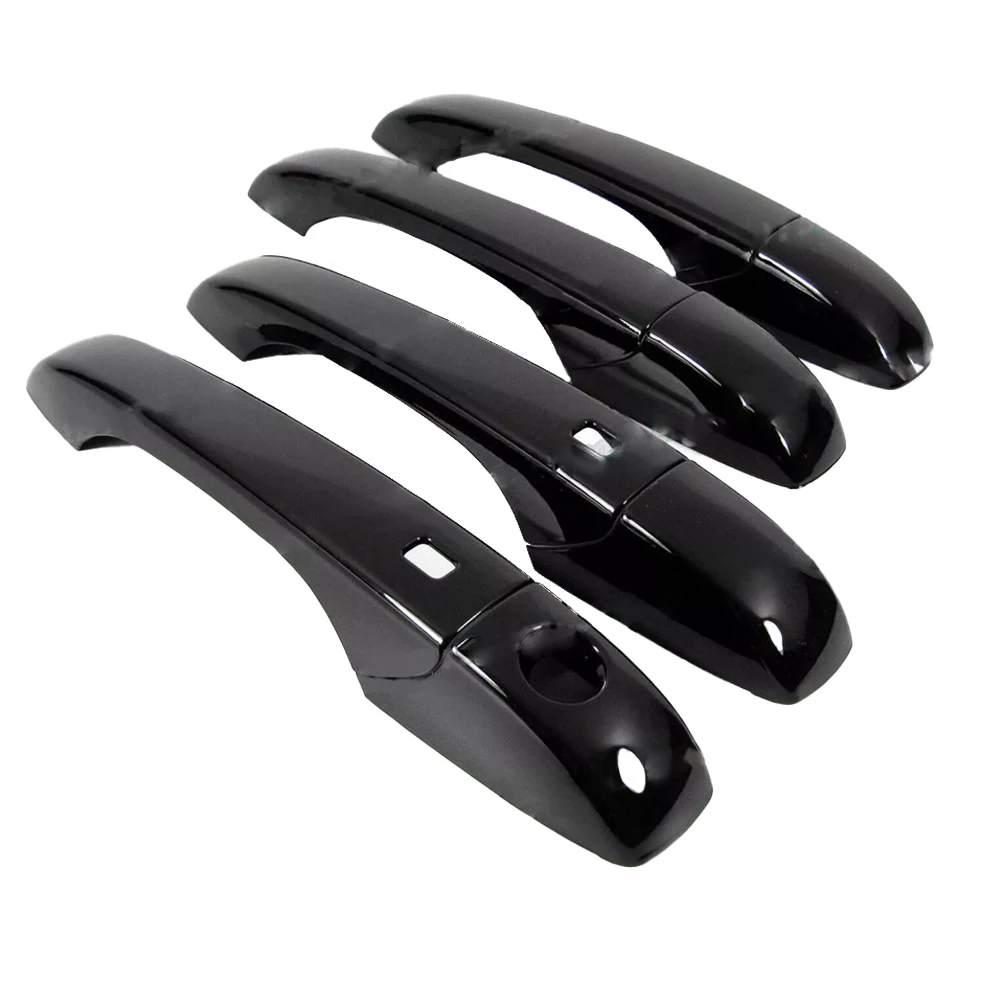 4PCS Bright Black Car Exterior Door Handles Gloves Car Side Door Handle Decoration Outer Outside For Chrysler For 300, For 300C,