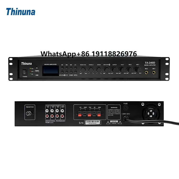 

Thinuna TA-180D II High Quality Power Mixer Amplifier Mp3 Player BT with Amplifier USB Tuner BT Mixer Power Amplifier
