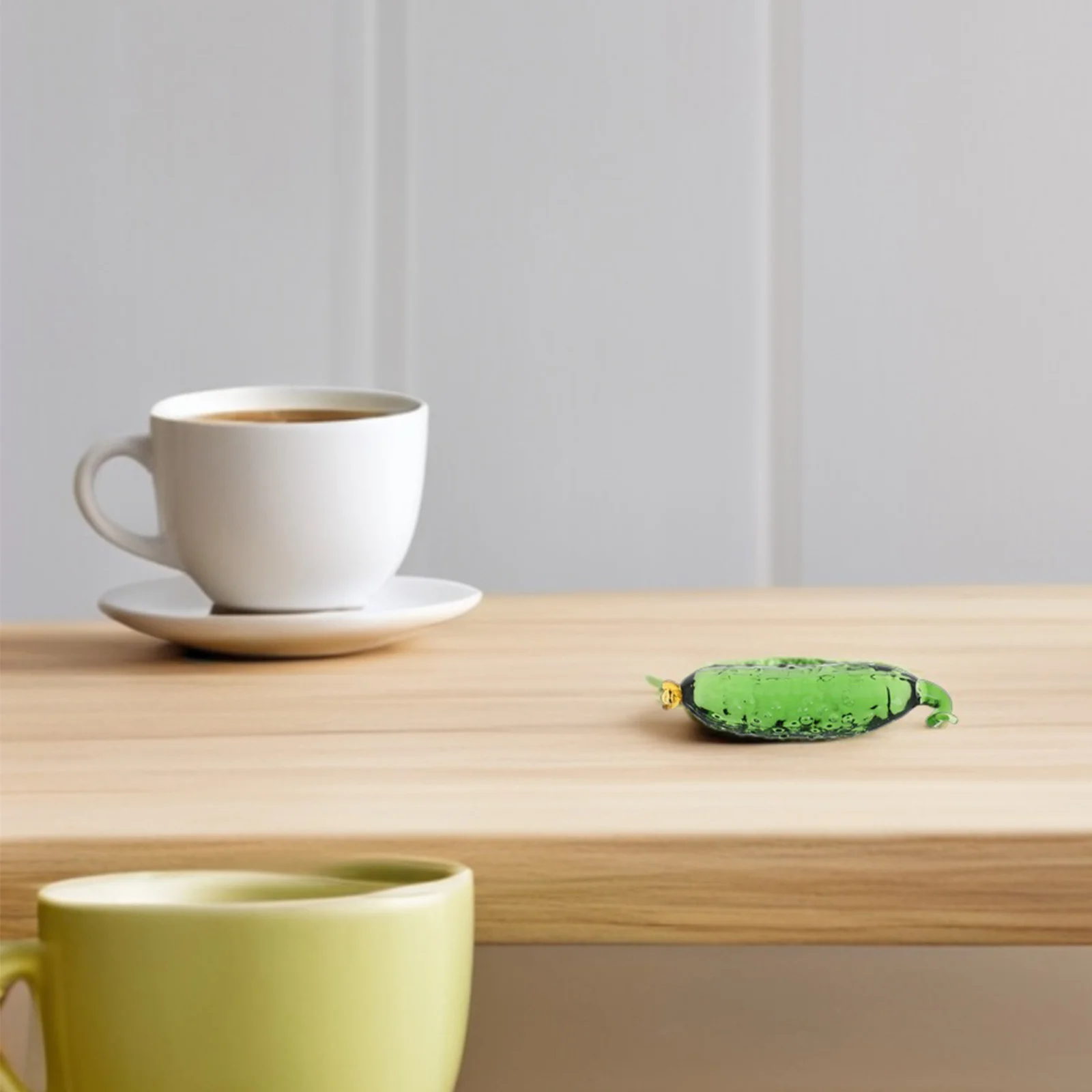 

Simulation Glass Cucumber Desktop Decor Lifelike Transparent Table Ornament for Living Room Dining Office Table Display