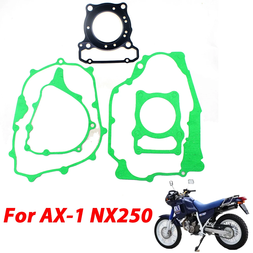 For Honda AX-1 NX250 NX 250 AX1 Motorcycle Engine Head Cylinder Block Cover Gasket kit Cylinder Gasket Full Set Overhaul