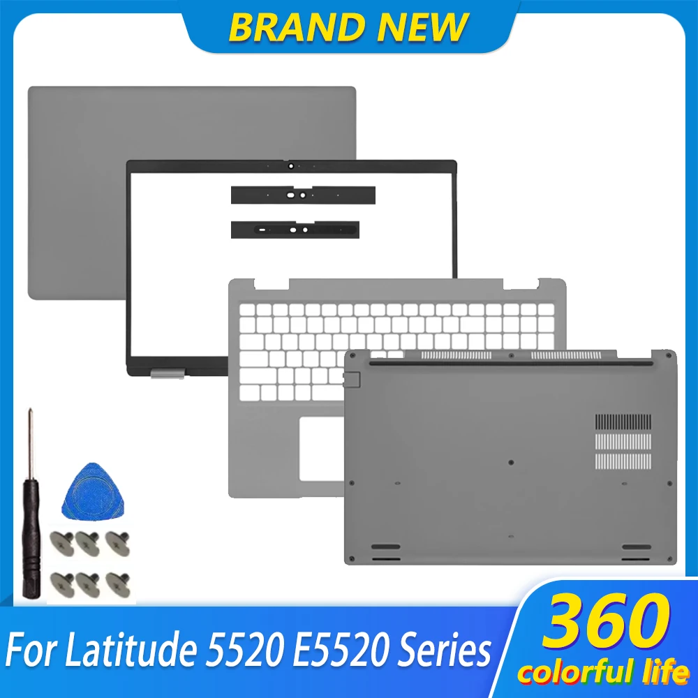 New For Latitude 5520 E5520 Laptop LCD Back Cover Frame Front Bezel Palmrest Bottom Case Panel 0GYKGD 0GV7CX 0RGRJJ Silver
