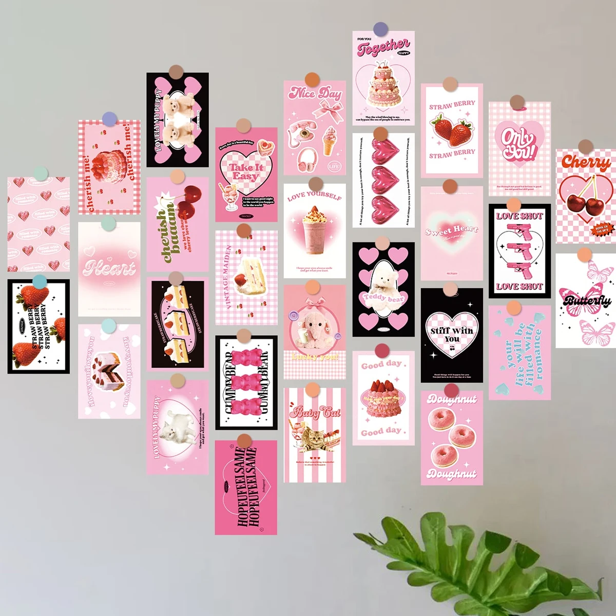 30-teiliges Raumdekor, Wandcollagen-Set, ästhetische Bilder, Poster für Raumästhetik, niedliche Schlafzimmer-Foto-Wandkunst-Dekoration für Teenager-Mädchen – Detail 4