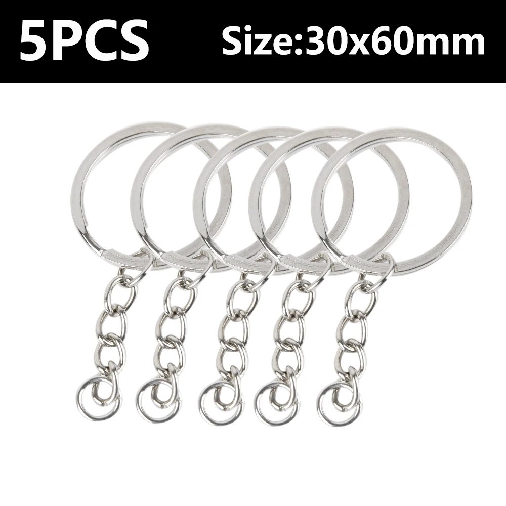 Silver Metal Blank Keyring Keychain, Long Split Keychain
