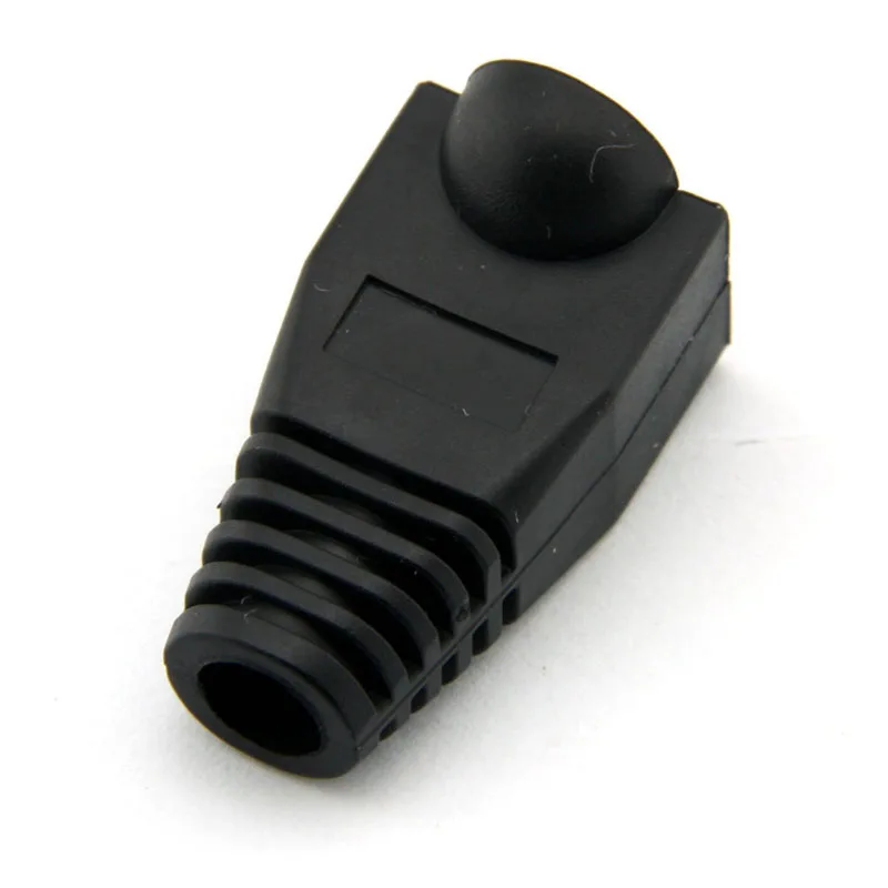 100 個 RJ45 Cat6 Cat5E プラグイーサネットネットワークケーブルストレインリリーフブーツ RJ45 プラグソケットブーツキャップ RJ-45 コネクタ 6 色