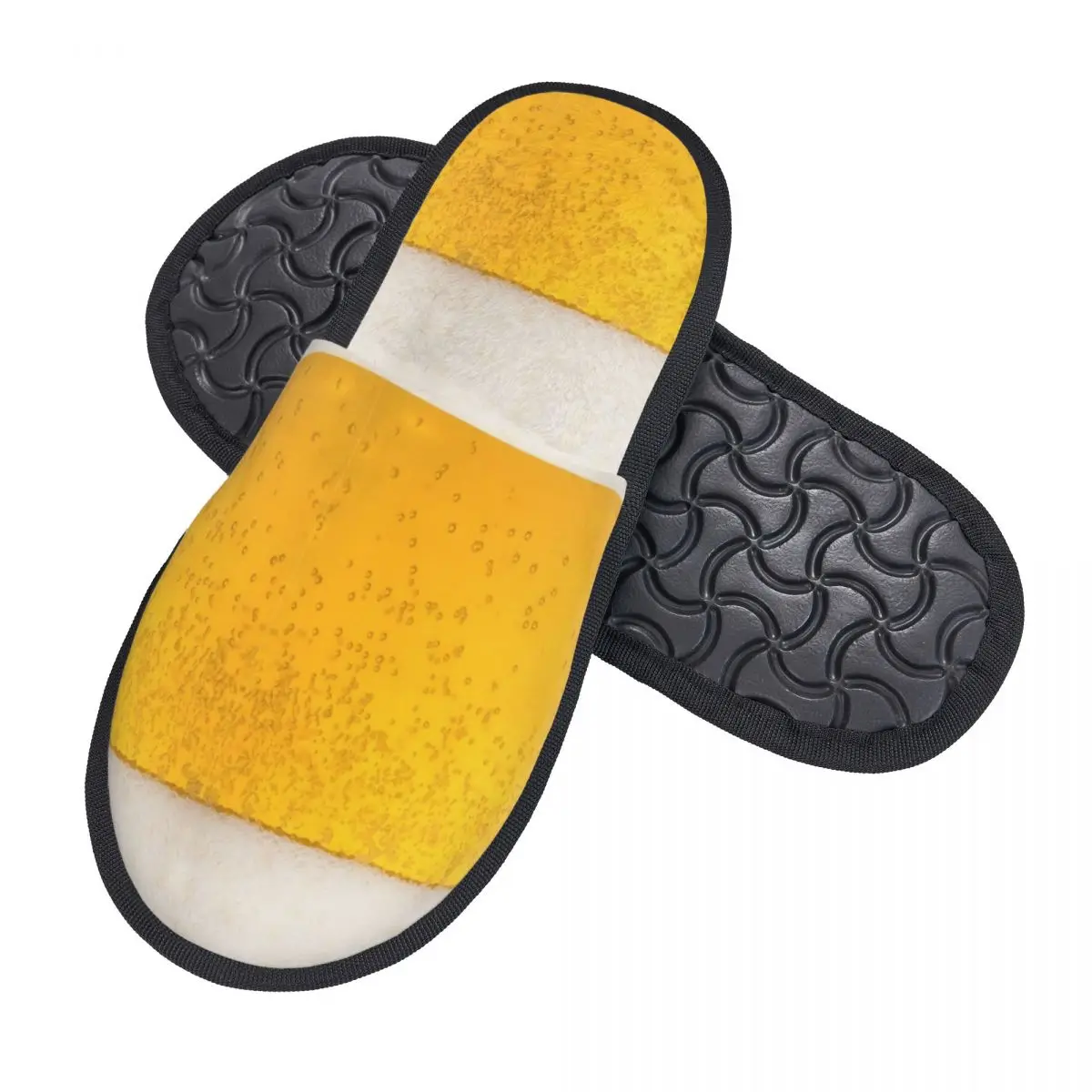 Funny Beer Realistic Bubbles Foam Soft Scuff Memory Foam Slippers Women Drinking Lover Spa House Shoes