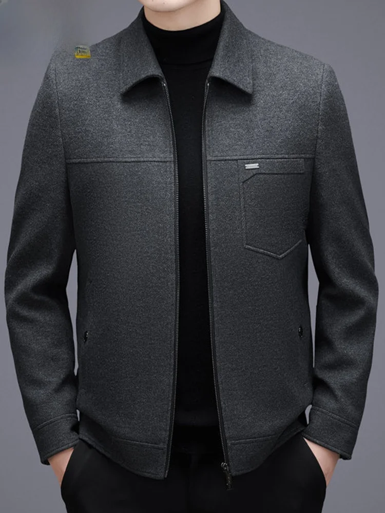 

Мужская шерстяная куртка Jaet Peaco Bird, зимняя новинка, облегающая подкладка с воротником-стойкой, теплая мужская верхняя одежда среднего возраста