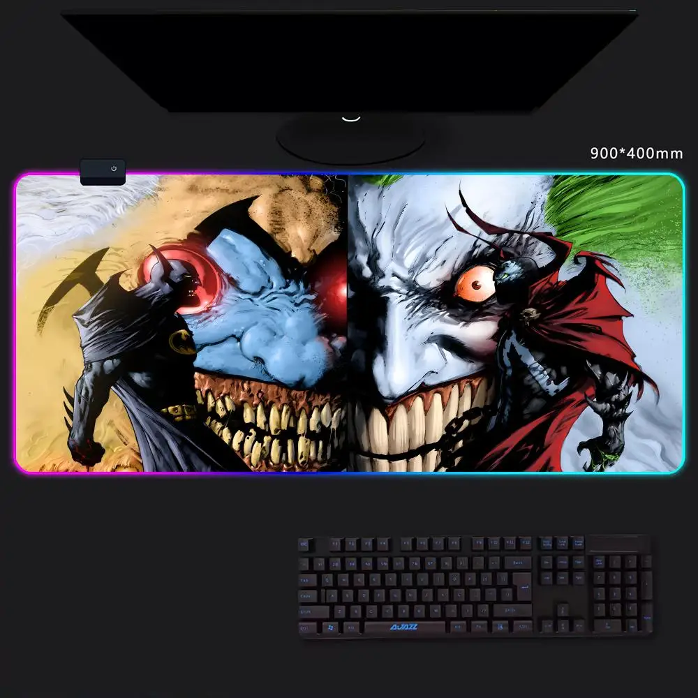 B-Batman Hero Logo   Mouse Pad Game Player RGB Pc Gamer Boys like PS5 Keyboard LED Glowing mause pad Mats Rubber