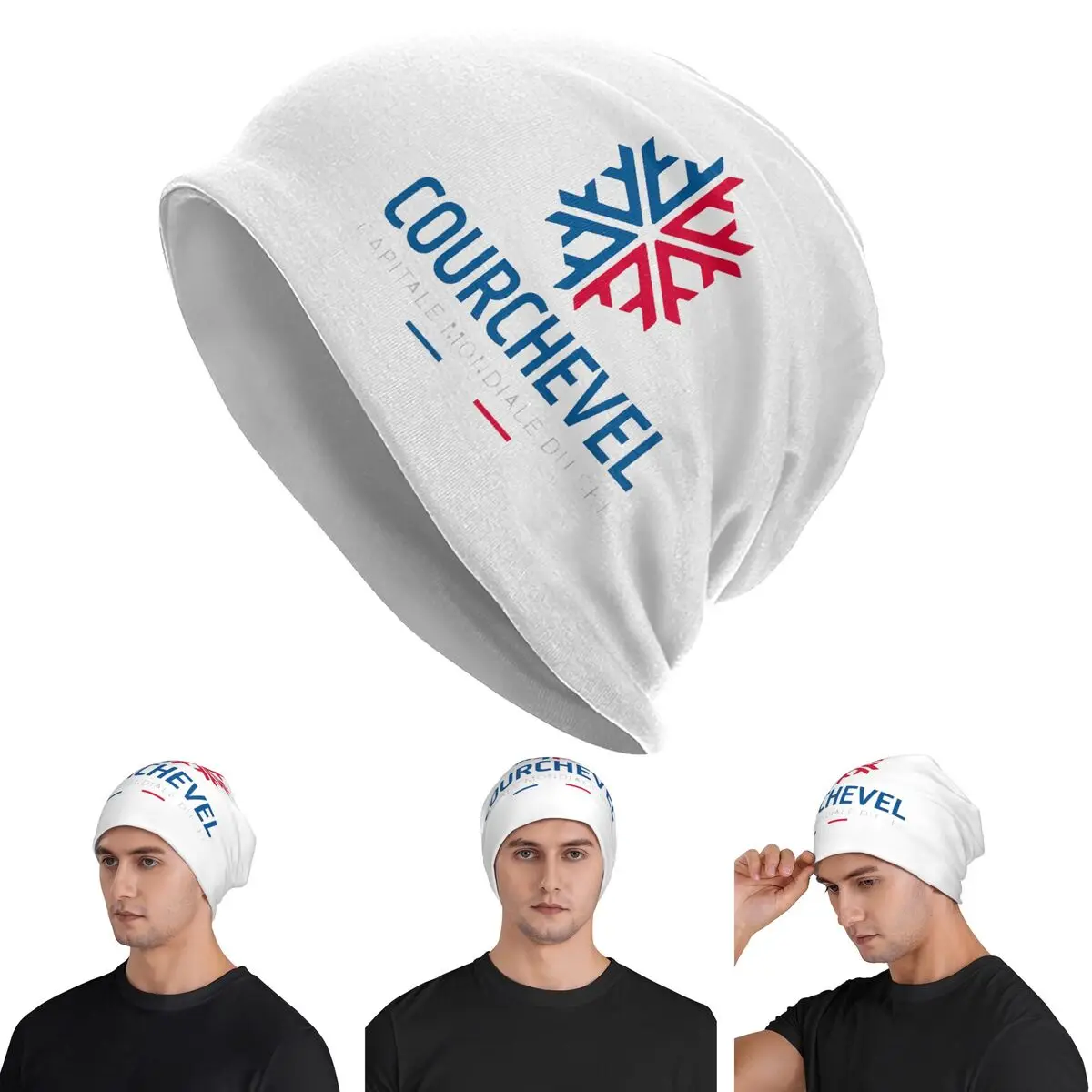 

Курорт Куршель, Франция Лыжный капитал мира Skullies Шапки Шапки Осенне-зимняя уличная шапка Вязаные шапки для взрослых