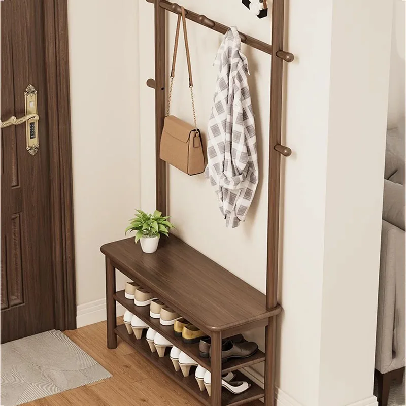 Wooden Shoe Hat Stand Boutique Cabinet Open Plant Bedroom Clothes Hanger Nordic Entrance Hook Rack De Ropa Room Furniture