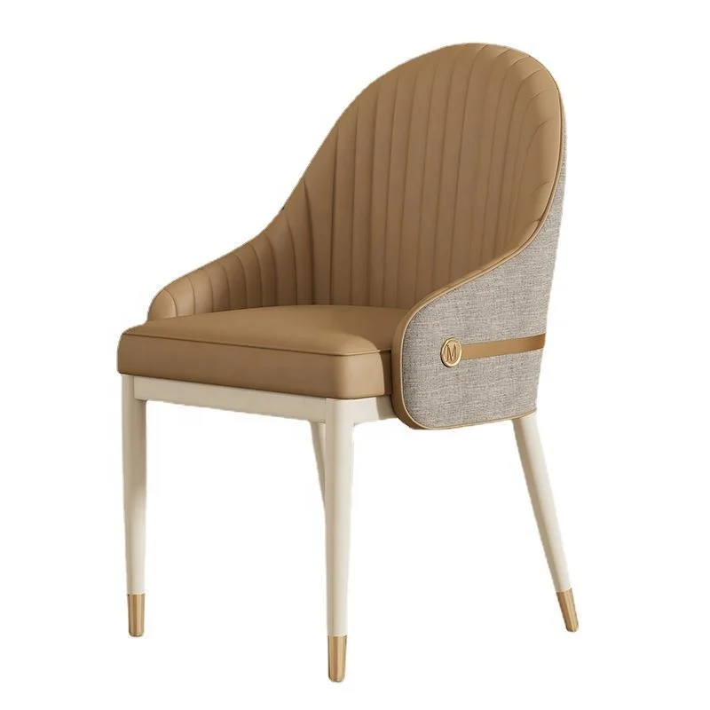 For High-End Commercial & Household Dining Chairs Thickened Cream Minimalist Style Comfortable Backrest Long-Lasting Sitting