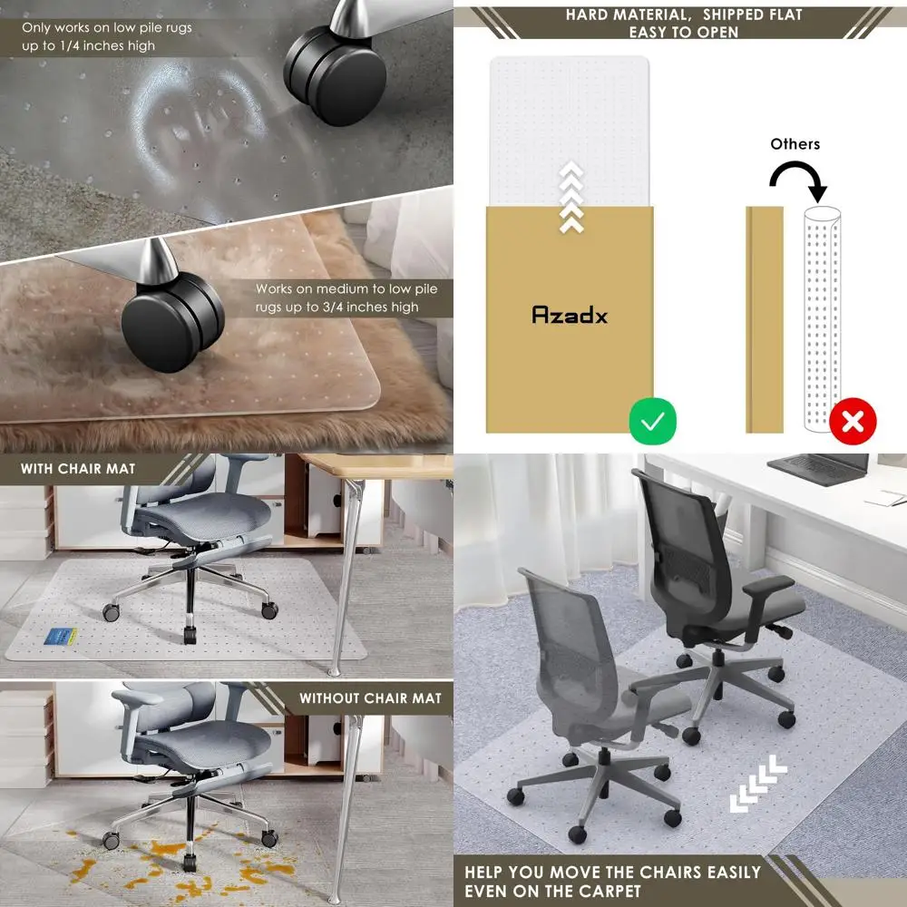 

Прочный коврик для стула 32x48 для тяжелого использования, противоскользящая защита для дома и офиса