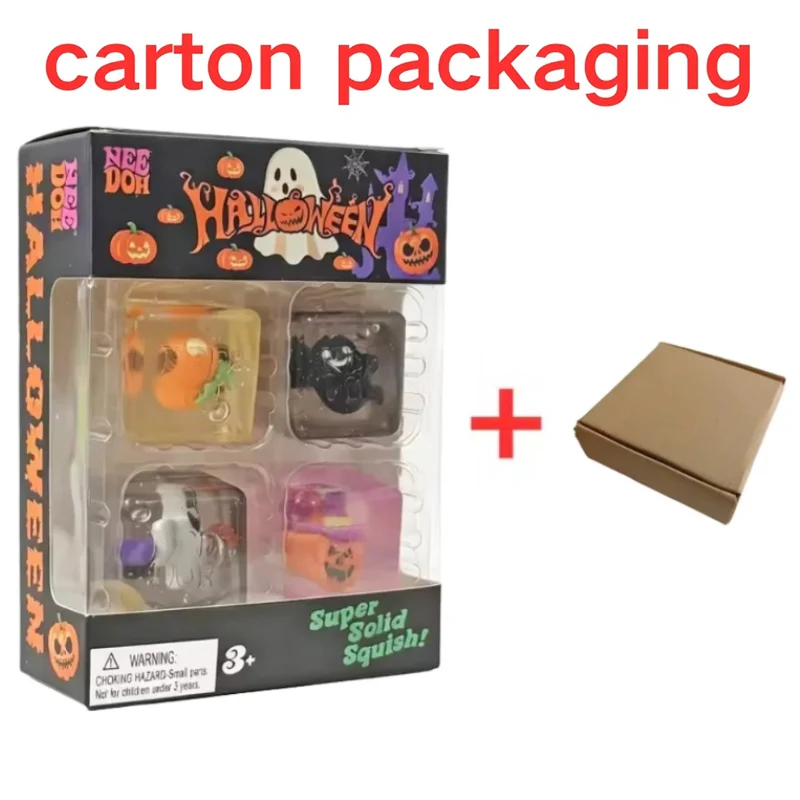 2027 Needoh Halloween Teenie Mini Ice Cube 4Pack Fidger Sensory Toy Blind Box Slow Rebound Anxiety Relief Squeeze Stress Ball view 3
