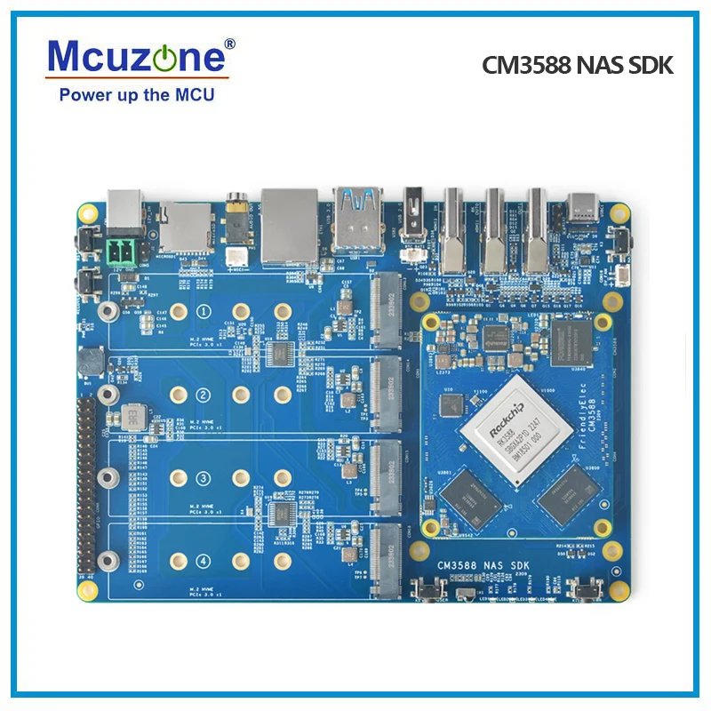 CM3588-NAS SDK,High Performance Computing Module Powered by RK3588|64-bit,4G,8G,16G|4x M.2 PCle 3.0|HDMI In/Out|8K@60P