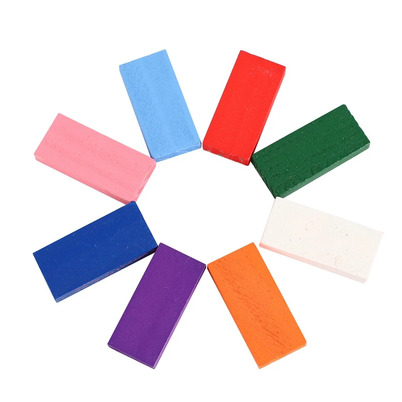 Set di blocchi domino Set di domino colorati Giocattoli per bambini Giocattoli educativi Set di domino in legno per regalo per bambini