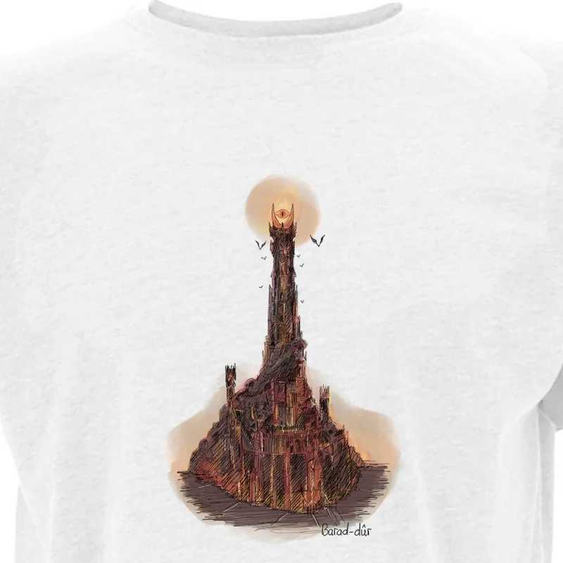 Sauron.Barad.dur – The Lord.of the.Rings، والأفلام والتلفزيون، SciFi_00000808- تي شيرت بنمط مرسومة يدويًا لكل من الرجال والنساء