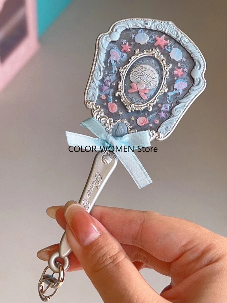 Flower Knows Shell Series Mini Mirror Pendant Handheld Mirror Limited White Blue Fairy Mirrors Tool