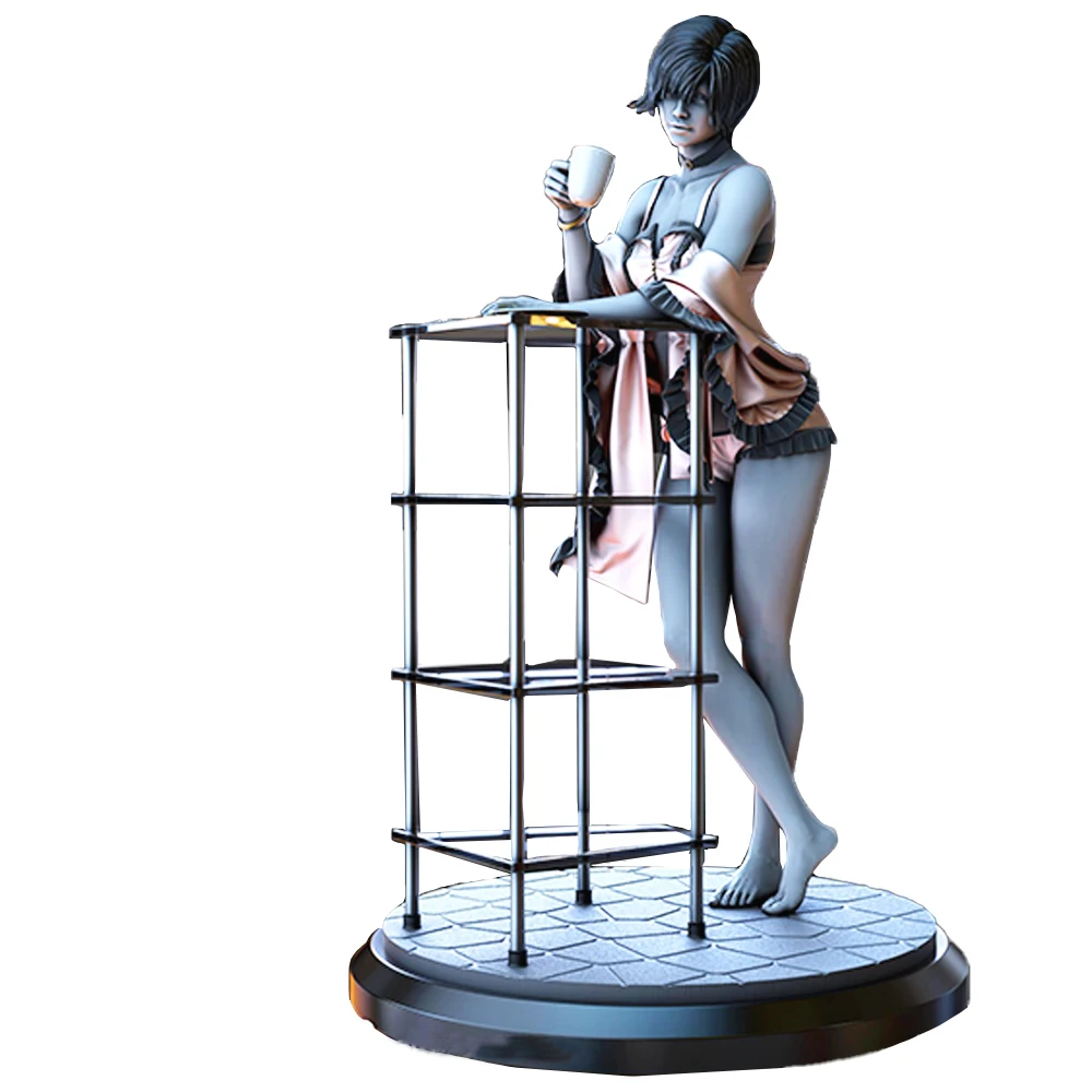 

1:18 Morning Brew Lady Figurines | High-Detail 3D Resin Kit | Unpainted Cozy Life Collectible A987