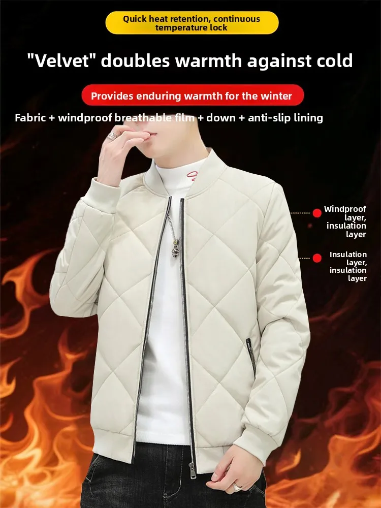 

Мужская зимняя верхняя одежда из хлопка с подкладкой Thiened Fce, легкая дышащая длинная куртка с бейсбольным воротником све, мексиканская одежда...