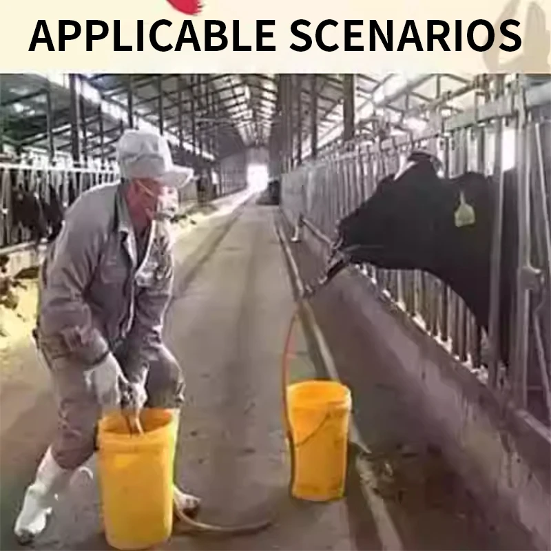 Cattle High-Powered Oral Dosing Syringe, Stainless Steel Medication Dispenser, Postpartum Medication Dosing Syringe for Dairy Co