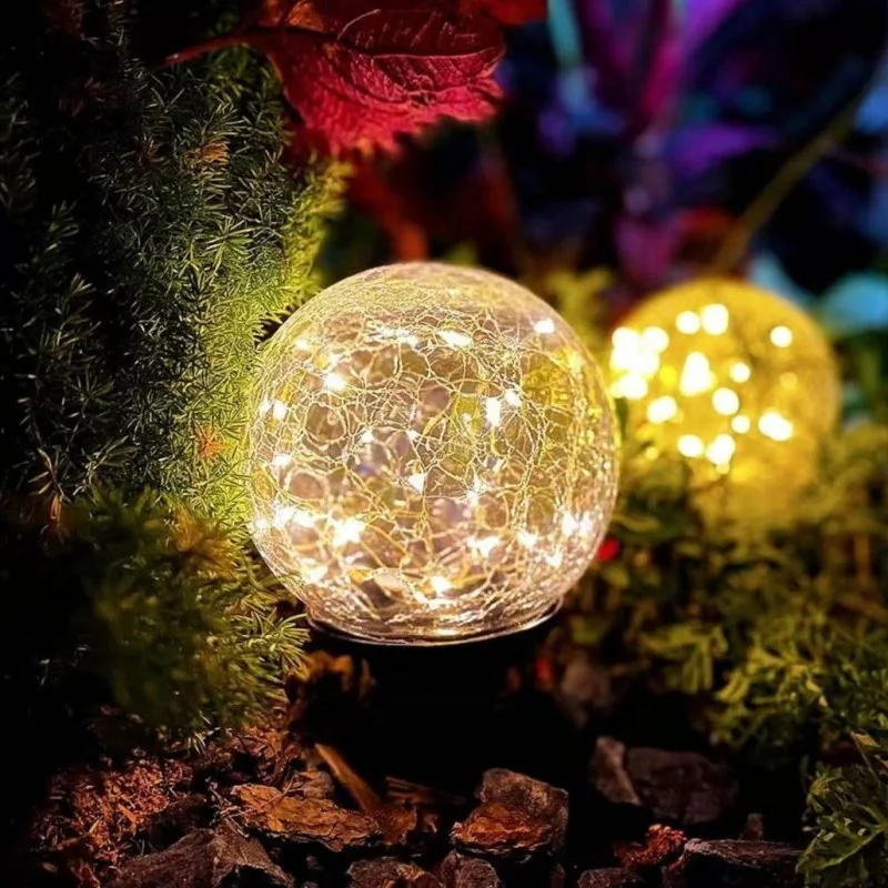 

Solar Powered Warm White Glass Ball Fairy IP65 Copper Wire 10cm 12cm Christmas Lights for Home Garden Outdoor