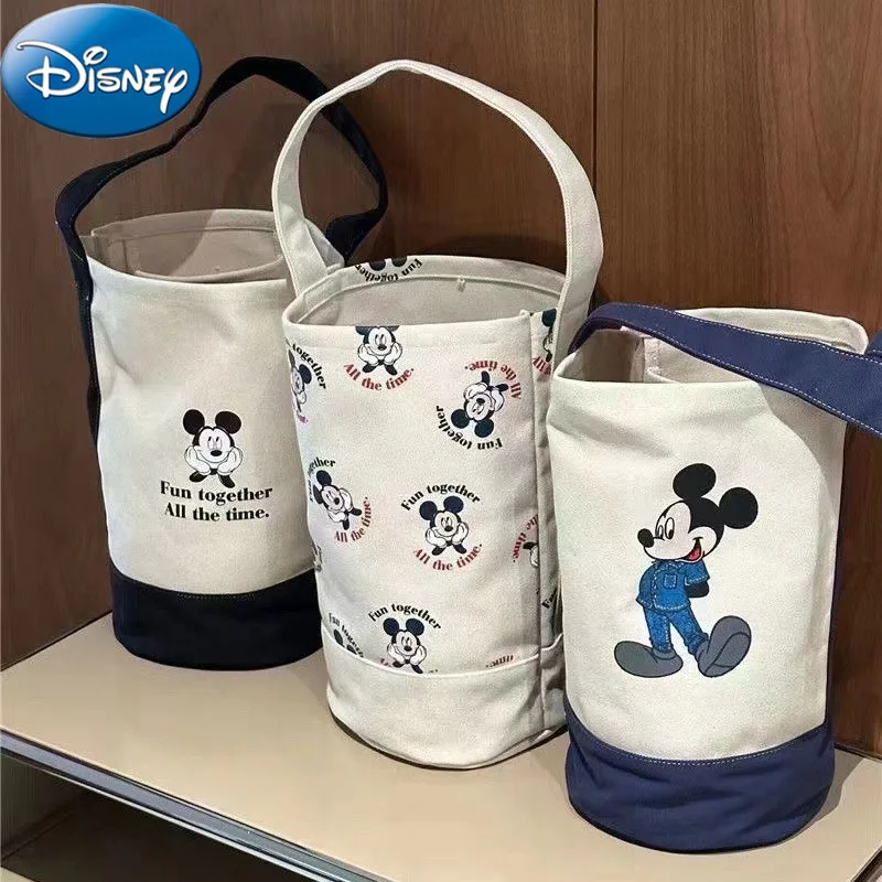 

Disney 2026 New Style Mickey Fashionable Versatile Portable Tote Bag Canvas Bucket Bag for Working People and Moms Going Out.