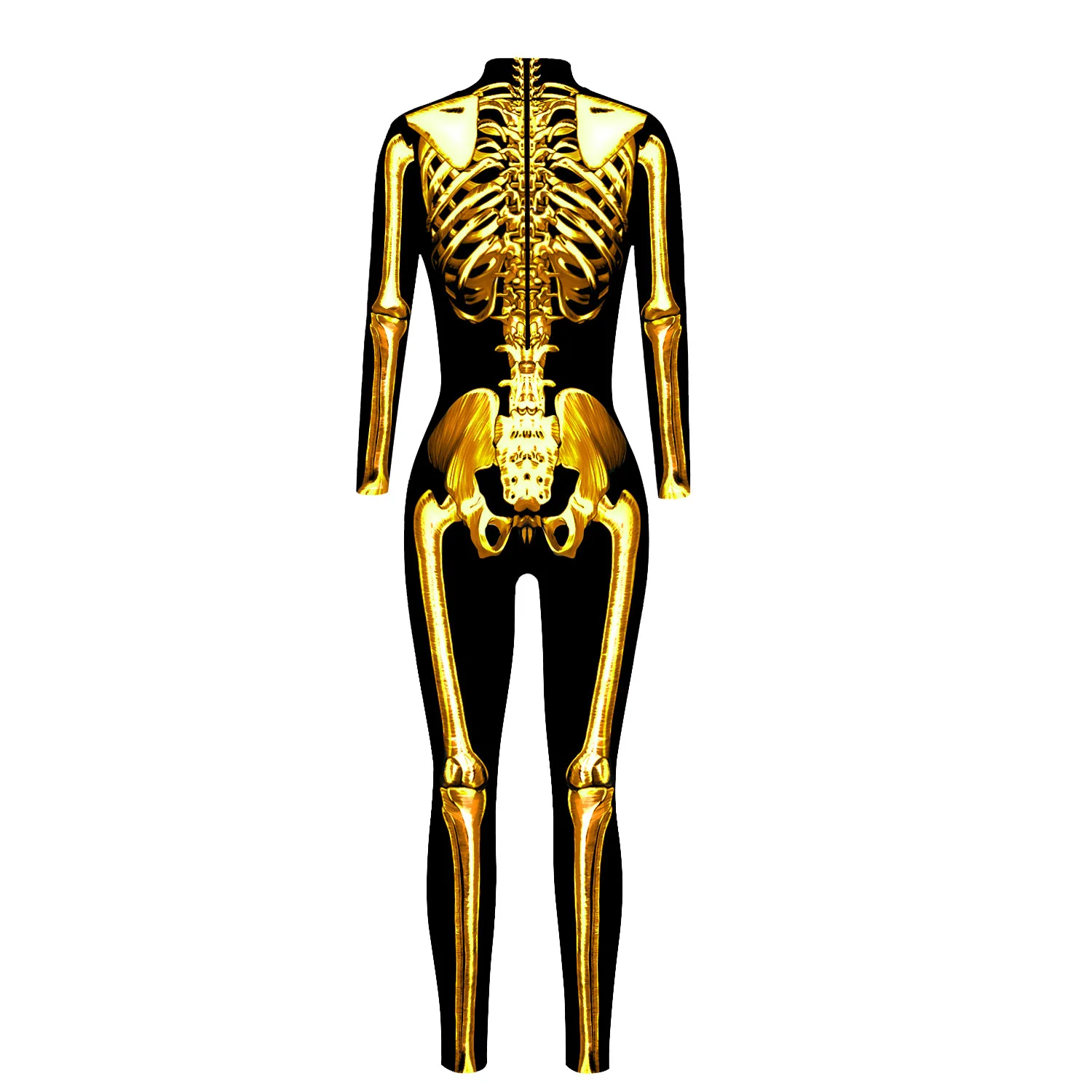 Festtags-Karnevalskostüm Skelett-Bedruckte Bodysuits für Frauen Bunte Halloween-Cosplay-Jumpsuits Zentai-Catsuit – Detail 23
