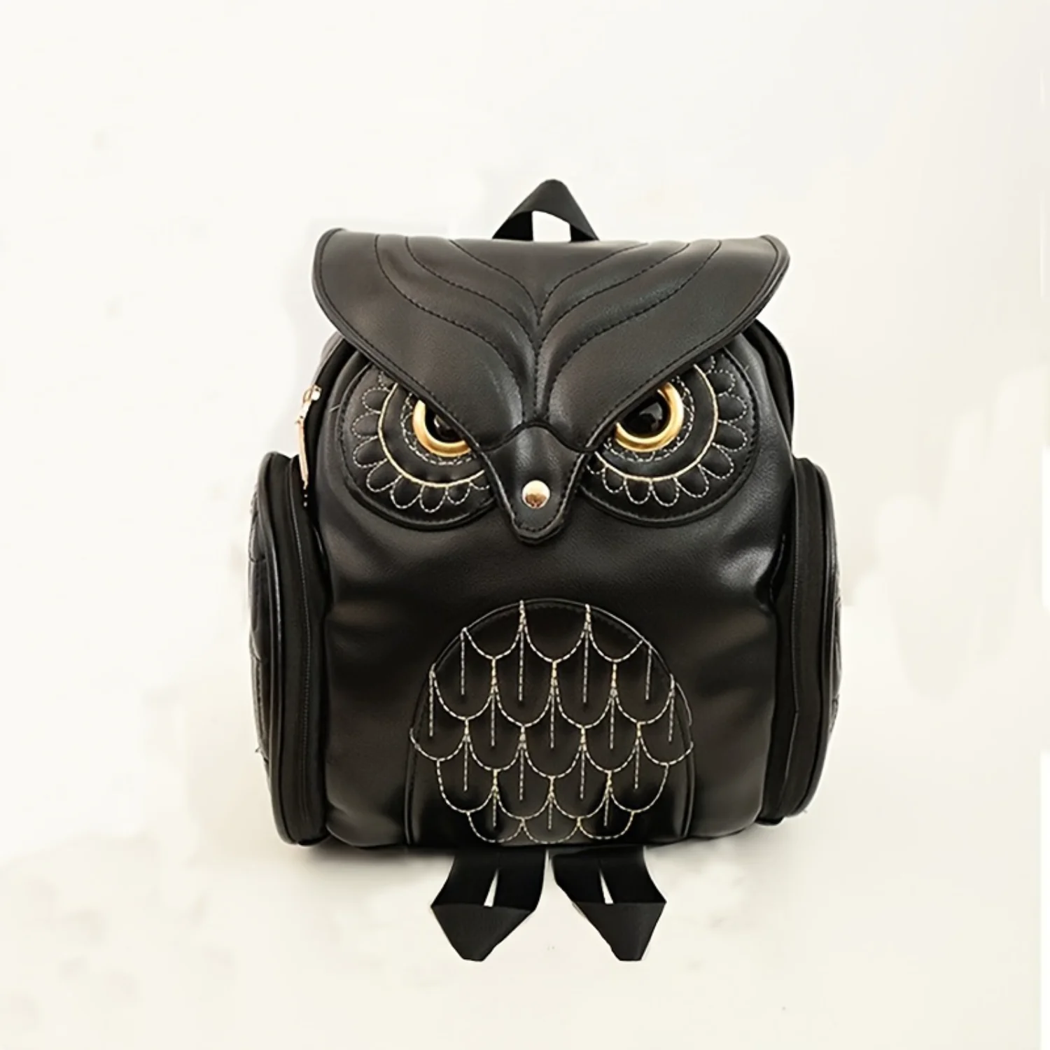 

Owl Travel Backpack, PU Leather Zipper Knapsack, Perfect Daypack For Casual Travel And Daily Use