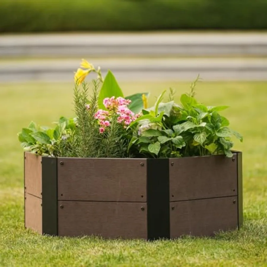 

29"×3"×2" Hexagon Raised Garden Bed Kit, Indoor Outdoor Wood-Look Planter Box, Deep Root Planter Raised Bed for Herbs Vegetable