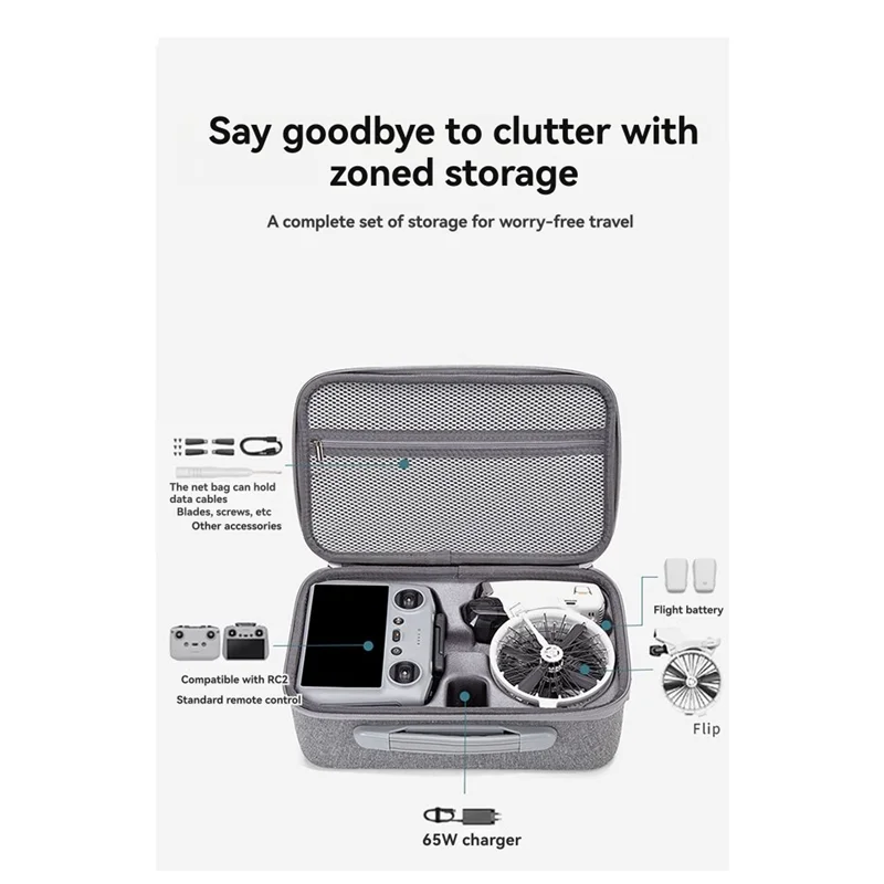 B04B-Suitable For DJI Flip Storage Bag Single Shoulder Crossbody Handbag Outdoor Portable Hard Shell Accessories