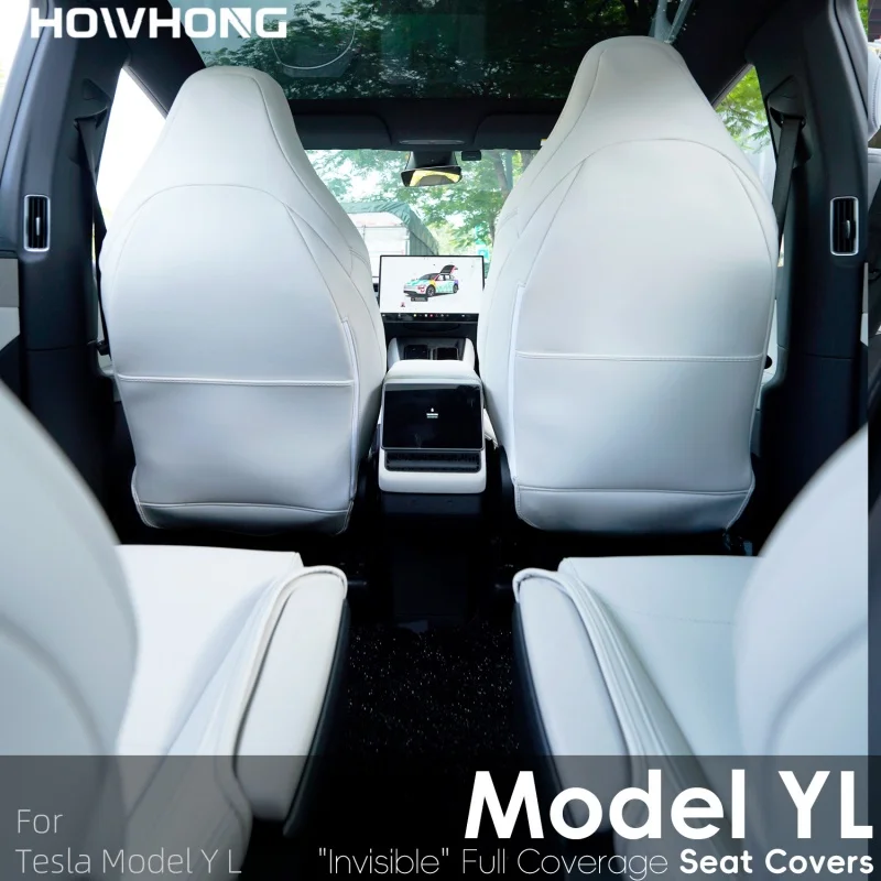 For Tesla Model YL New Car Seat Cover Nappa Leather or 10 Grade Anti Fouling Full Surround Upgrade Cushions Interior Accessories 3