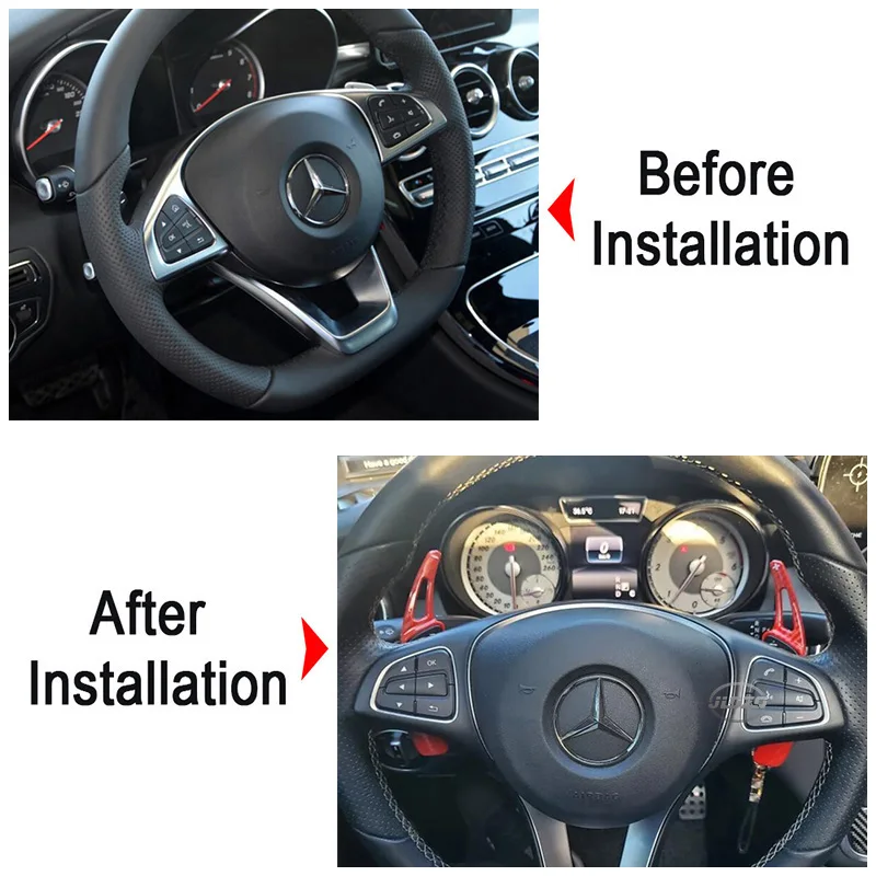 ABS ألياف الكربون عجلة توجيه سيارة التحول مجداف شيفتر لمرسيدس بنز ABC E GLE الفئة W176 W205 W246 C117 W218 الموسعة #2