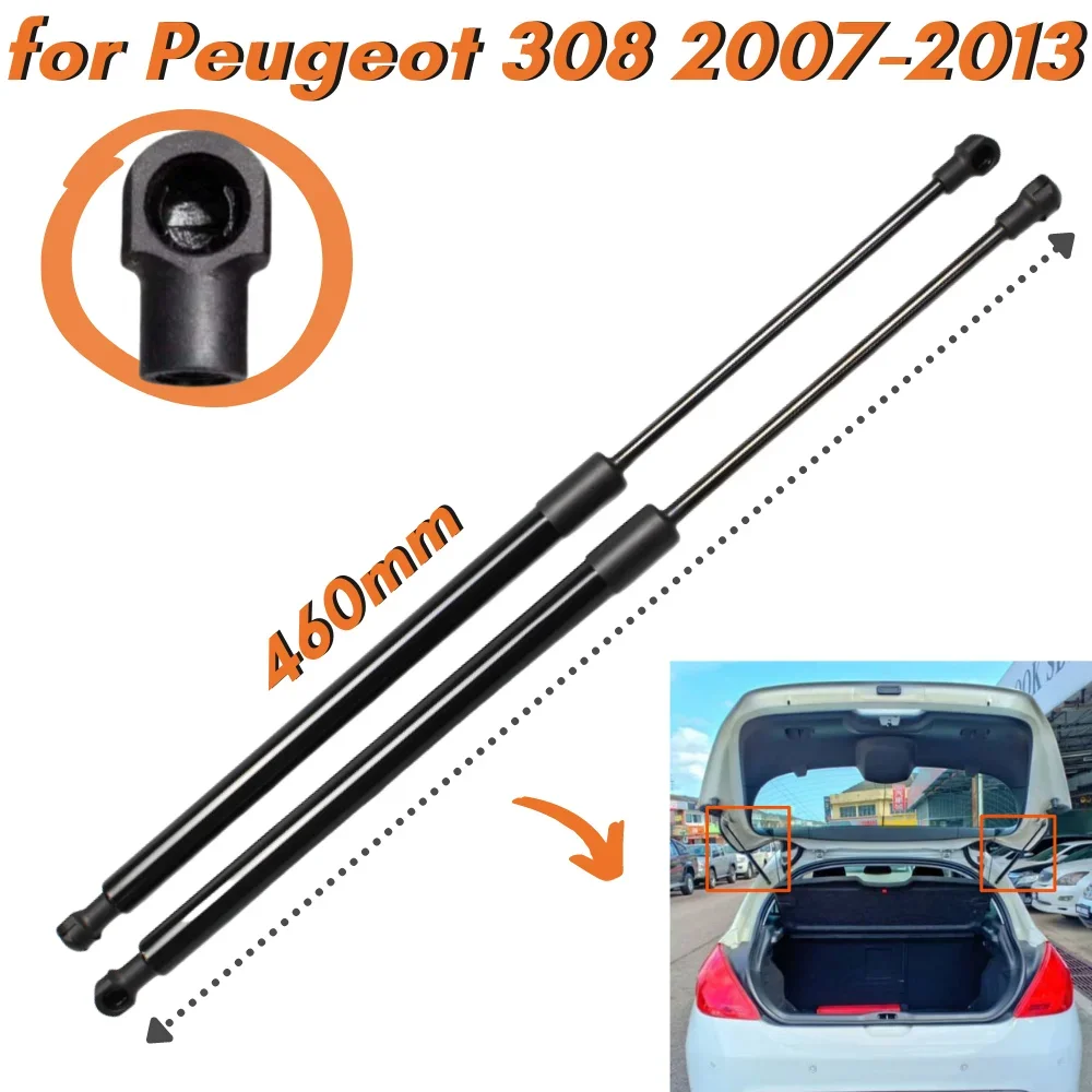 Qty(2) Trunk Struts for Peugeot 308 Hatchback 2007-2013 460mm Rear Tailgate Boot Lift Supports Gas Springs Shock Absorbers