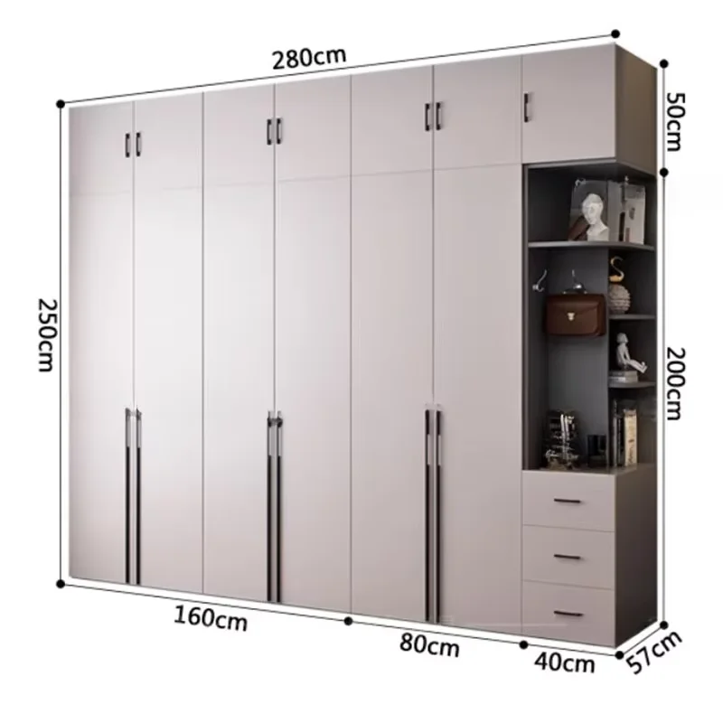 New European Wardrobe Clothes Modern Organizer Drawers Wooden Wardrobe Storage Portable Rangement Chambre Bedroom Furniture
