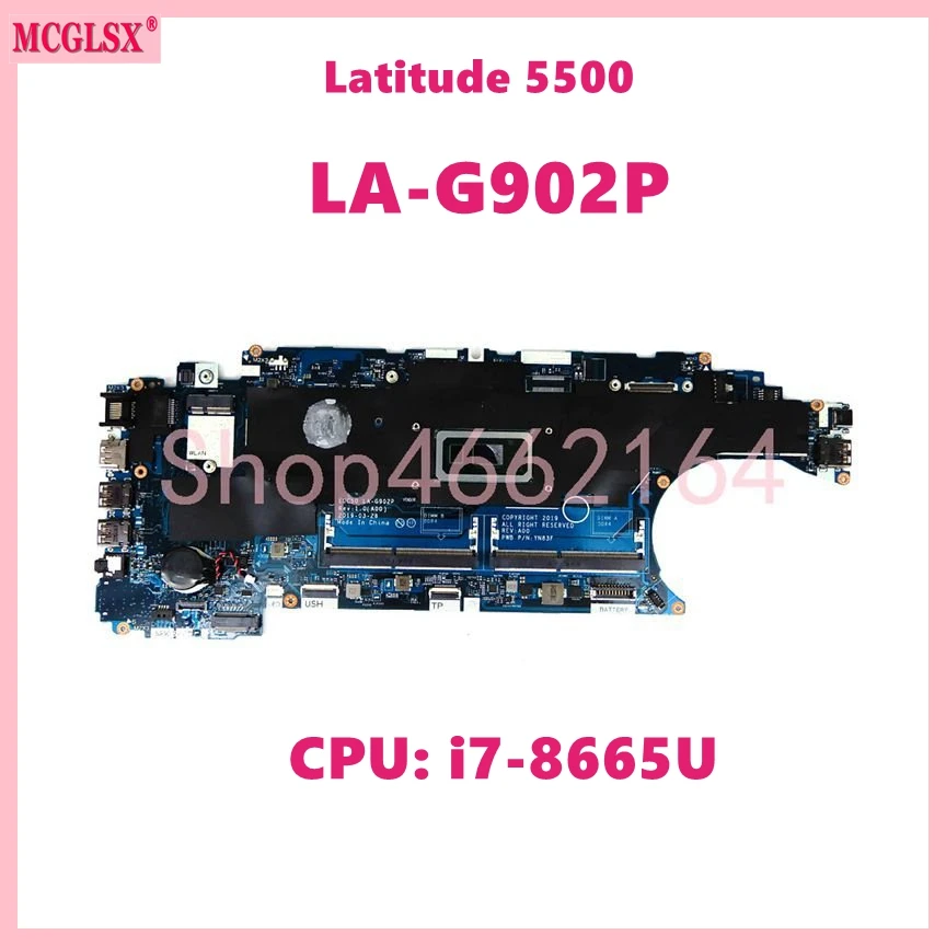 

LA-G902P With i7-8665U CPU Notebook Mainboard For Dell Latitude 5500 Laptop Motherboard CN-055XW8 100% Tested OK