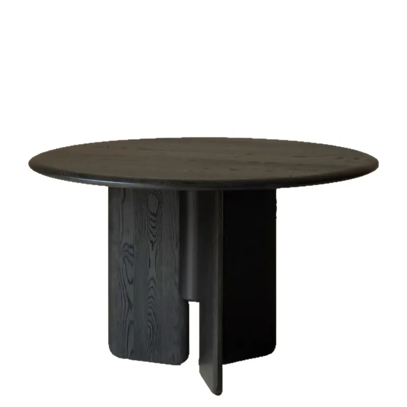 

Round solid wood dining table, simple small household round