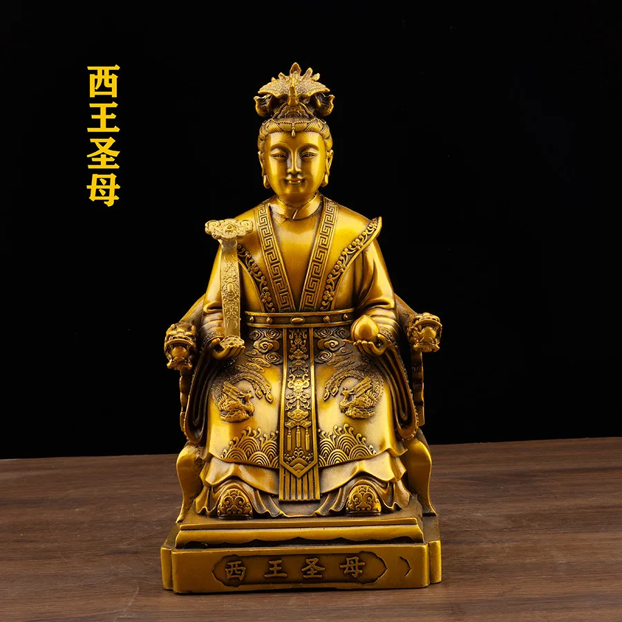 HYS pure brass Queen Mother of the West Queen Mother, Jade Pool Golden Mother, Queen Mother of the West deity statue,