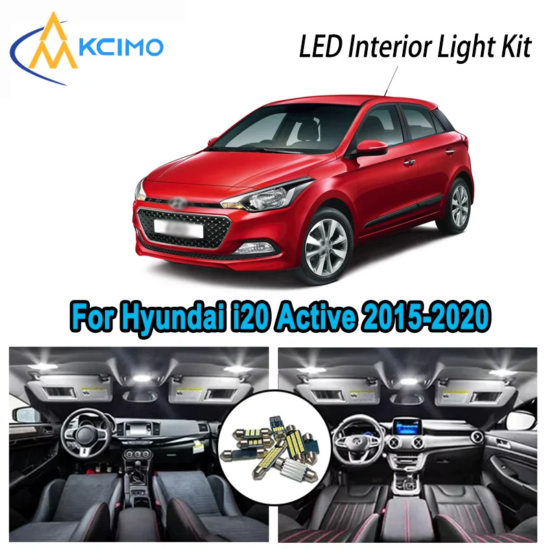 

For Hyundai i20 Active 2015-2020 2017 2018 Premium Bright LED Interior Dome Map Trunk Light Kit Car Led Lamps Canbus No Error
